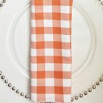 Tangerine & White Large Check Napkin