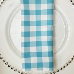 Turquoise & White Large Check Napkin