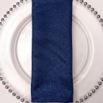 Navy Pebblestone Metallic Napkin