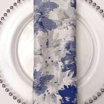 Navy Silver Monet Metallic Napkin